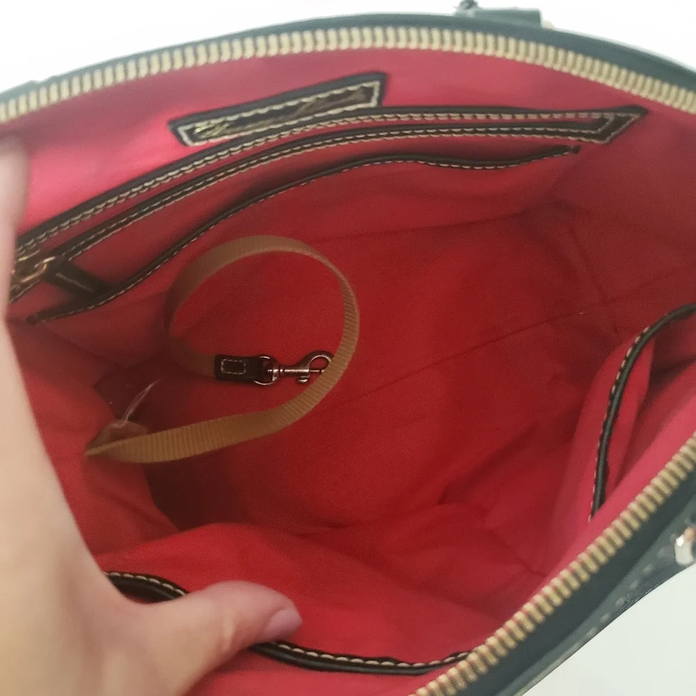 DOONEY & BOURKE Saffiano Leather Darcy Satchel Double Handles Removable Strap - Picture 2 of 16